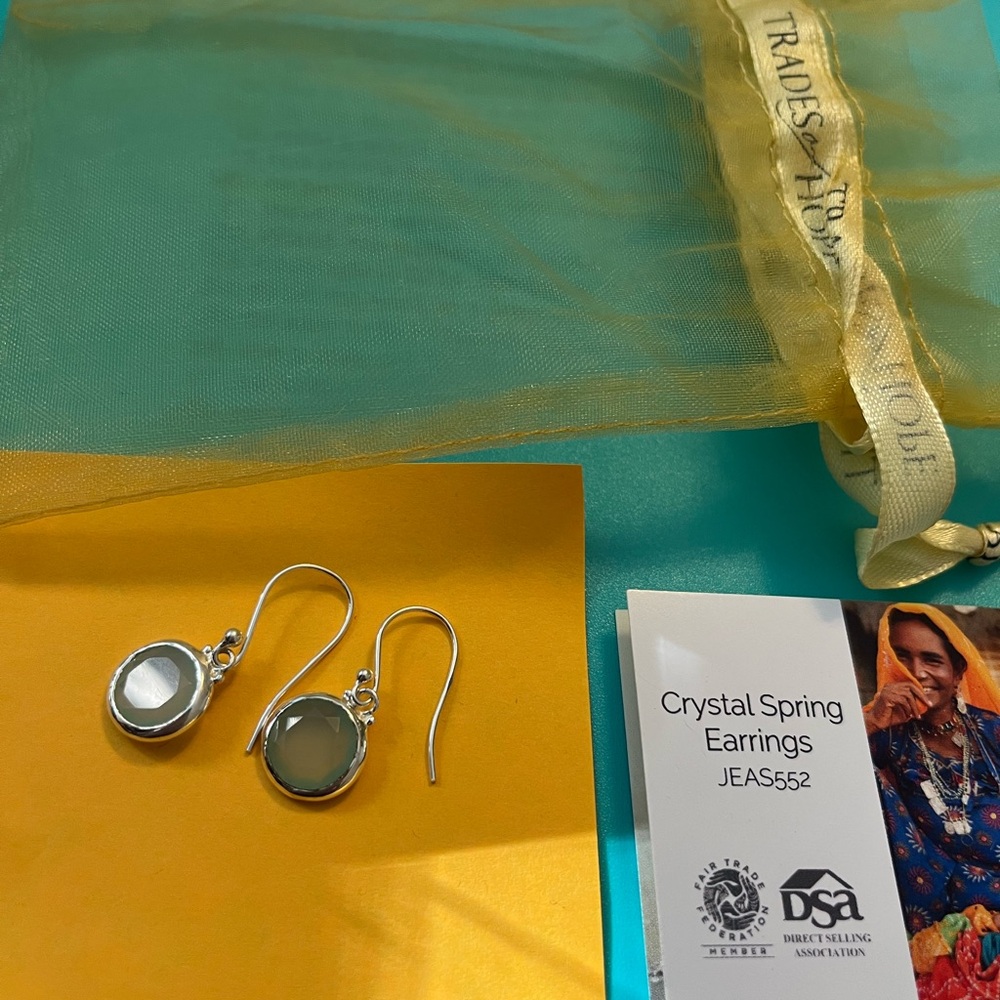Trades of Hope Crystal Spring Earrings  Chalcedony